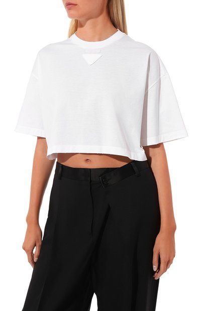 Хлопковая футболка PRADA, арт. 3560A-1Y98-F0009-212, фото 3