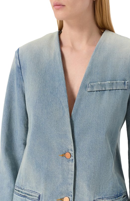 Джинсовый жакет 3x1 31-WB1001-DR1128/THE CLEAN BLAZER Голубой  31-WB1001-DR1128/THE CLEAN BLAZER Фото 5