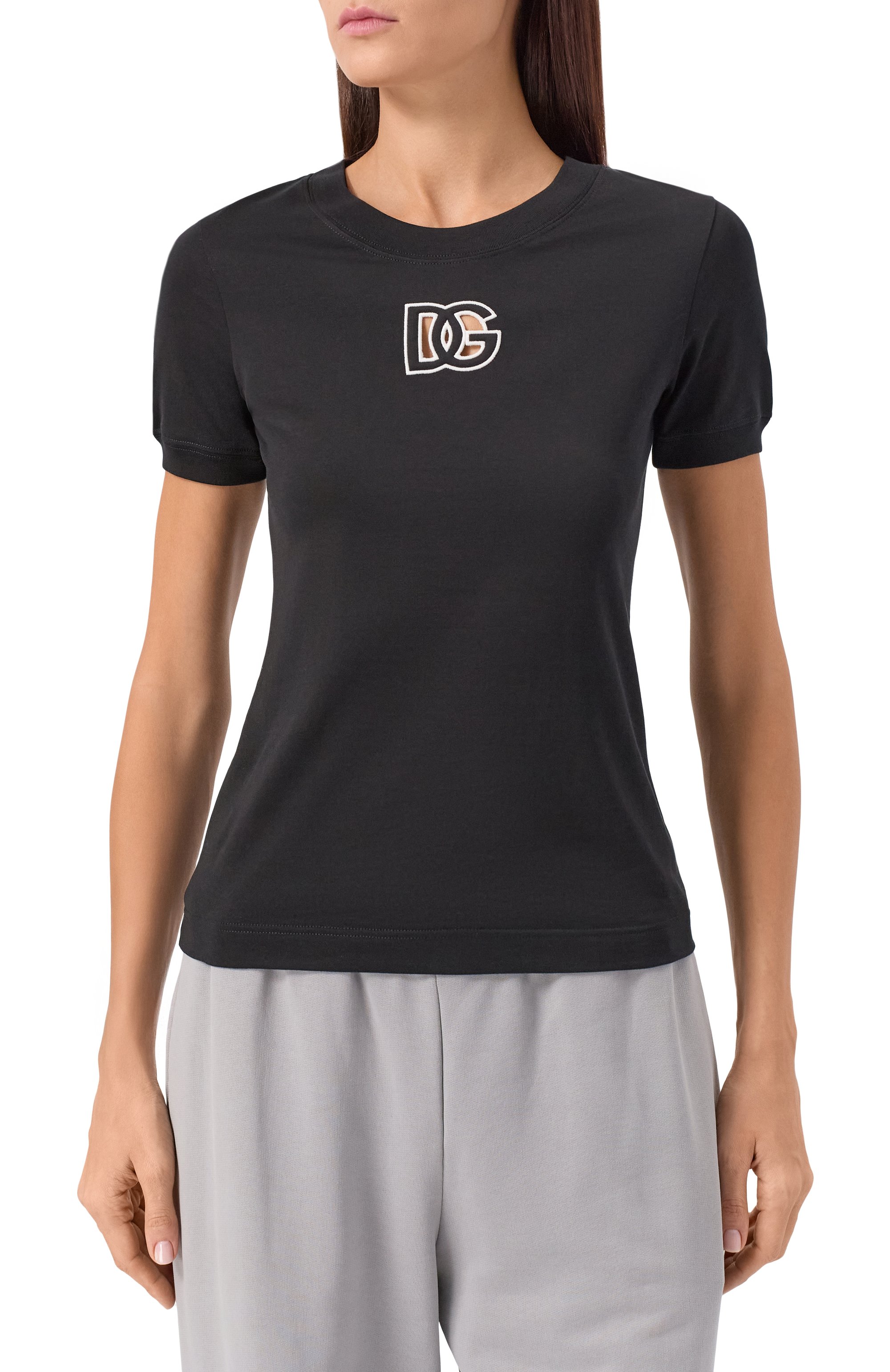 Хлопковая футболка DOLCE & GABBANA черного цвета по цене 62700 руб., арт. F8N08Z/GDC9W, фото 3 Хлопковая футболка DOLCE & GABBANA, арт. F8N08Z/GDC9W, фото 3