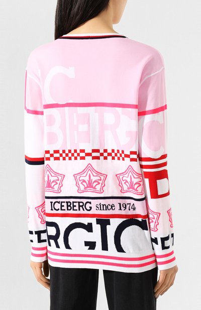 Хлопковый пуловер ICEBERG белого цвета по цене 36500 руб., арт. 20E I2P0/A006/7604, фото 4 Хлопковый пуловер ICEBERG, арт. 20E I2P0/A006/7604, фото 4