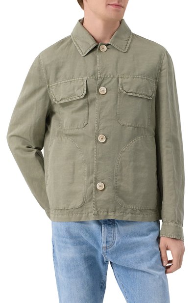 Куртка-рубашка изо льна и хлопка BRUNELLO CUCINELLI, арт. M291D6512P, фото 3