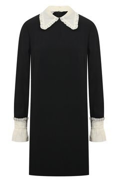 Женское платье MIU MIU черного цвета, арт. MF4036-1YCW-F0002 | Фото 1 (Длина Ж (юбки, платья, шорты): Мини; Материал внешний: Синтетический материал; Рукава: Длинные; Женское Кросс-КТ: Платье-одежда; Случай: Повседневный; Стили: Классический; Материал сплава: Проставлено; Драгоценные камни: Проставлено)