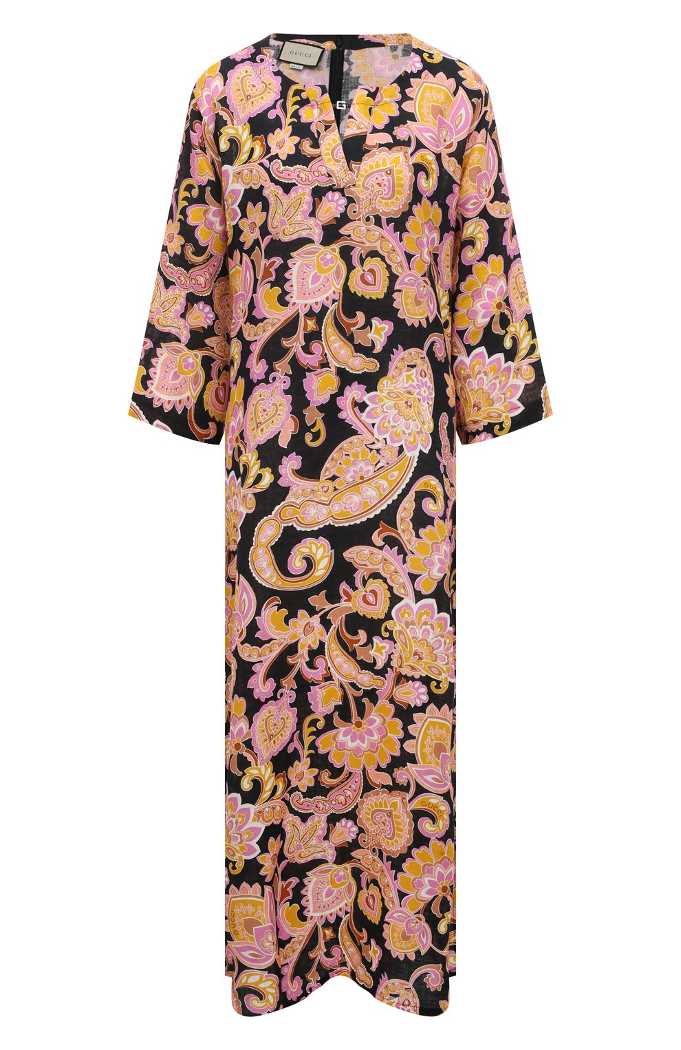 Льняное платье GUCCI разноцветного цвета по цене 216000 руб., арт. 623030 ZAD2W, фото 1 Льняное платье GUCCI, арт. 623030 ZAD2W, фото 1