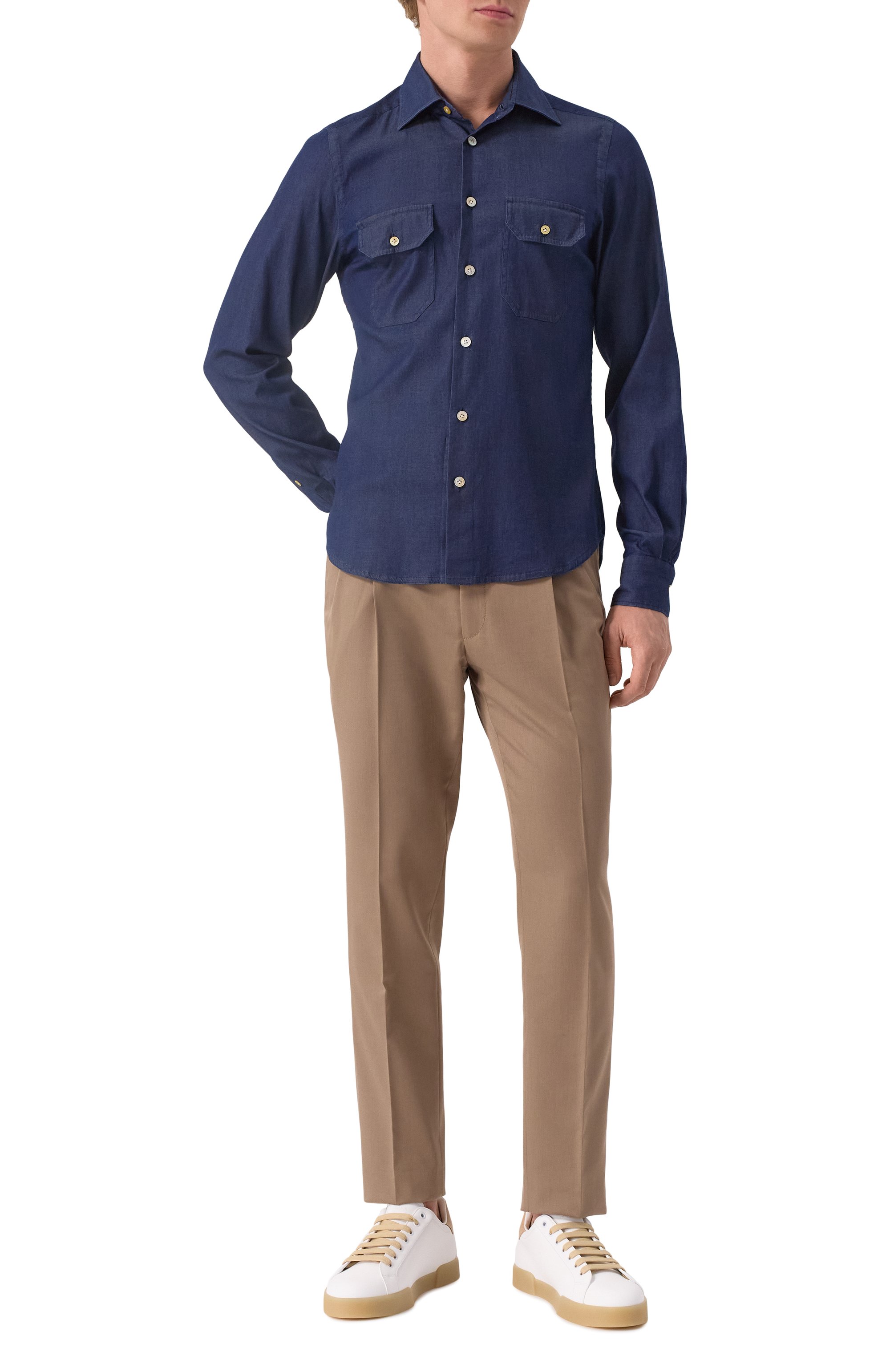 Хлопковая рубашка KITON, арт. UCWMH0904201, фото 2