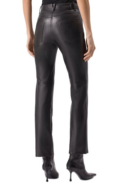 Кожаные брюки VERSACE, арт. 1018058/1A13558, фото 4