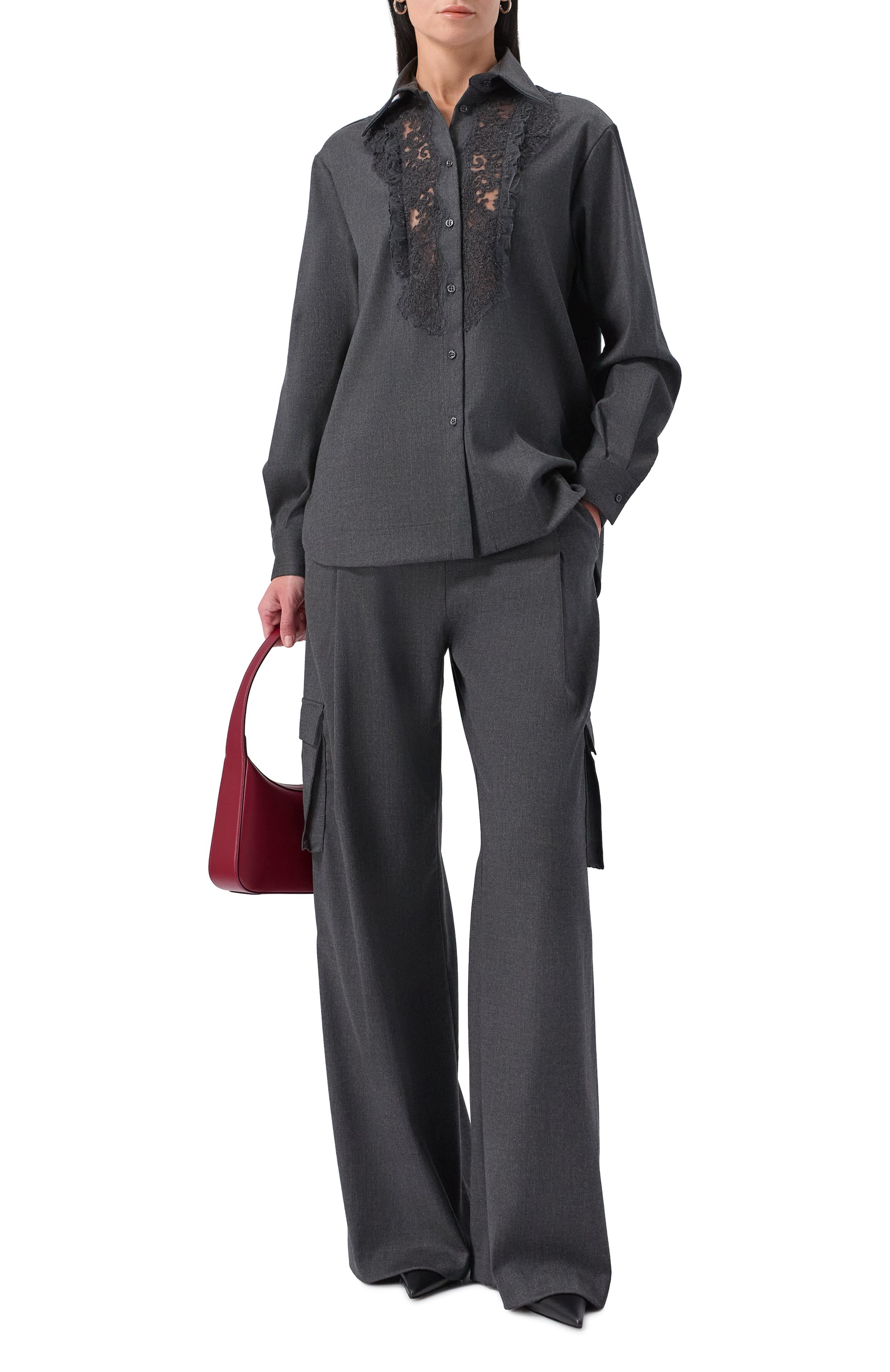 Брюки-карго из шерсти и вискозы ERMANNO SCERVINO, арт. D474P306JWR, фото 2