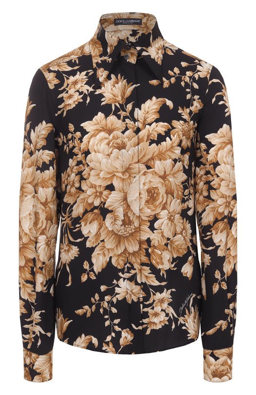 Шелковая рубашка Dolce & Gabbana F5R64T/FSA7Y Чёрный F5R64T/FSA7Y