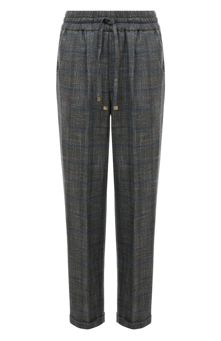 Женские брюки из шерсти и вискозы KITON синего цвета, арт. D37102K0511C | Фото 1 (Материал внешний: Вискоза, Шерсть; Длина (брюки, джинсы): Стандартные; Силуэт Ж (брюки и джинсы): Прямые; Стили: Кэжуэл; Женское Кросс-КТ: Брюки-одежда)