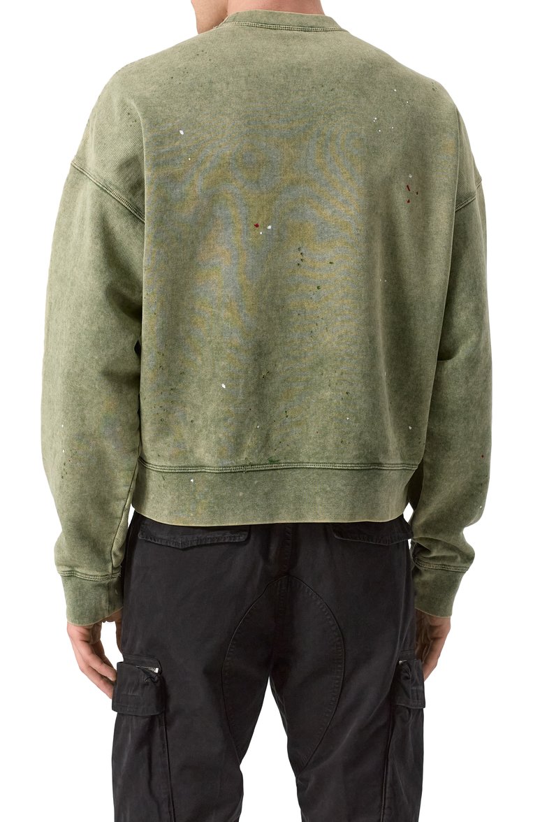 Мужской хлопковый свитшот DSQUARED2 хаки цвета, арт. S74GU0847/S25030 | Фото 4 (Драгоценные камни: Проставлено; Материал сплава: Проставлено; Длина (для топов): Стандартные; Рукава: Длинные; Принт: С принтом; Мужское Кросс-КТ: свитшот-одежда; Стили: Кэжуэл; Материал внешний: Хлопок)