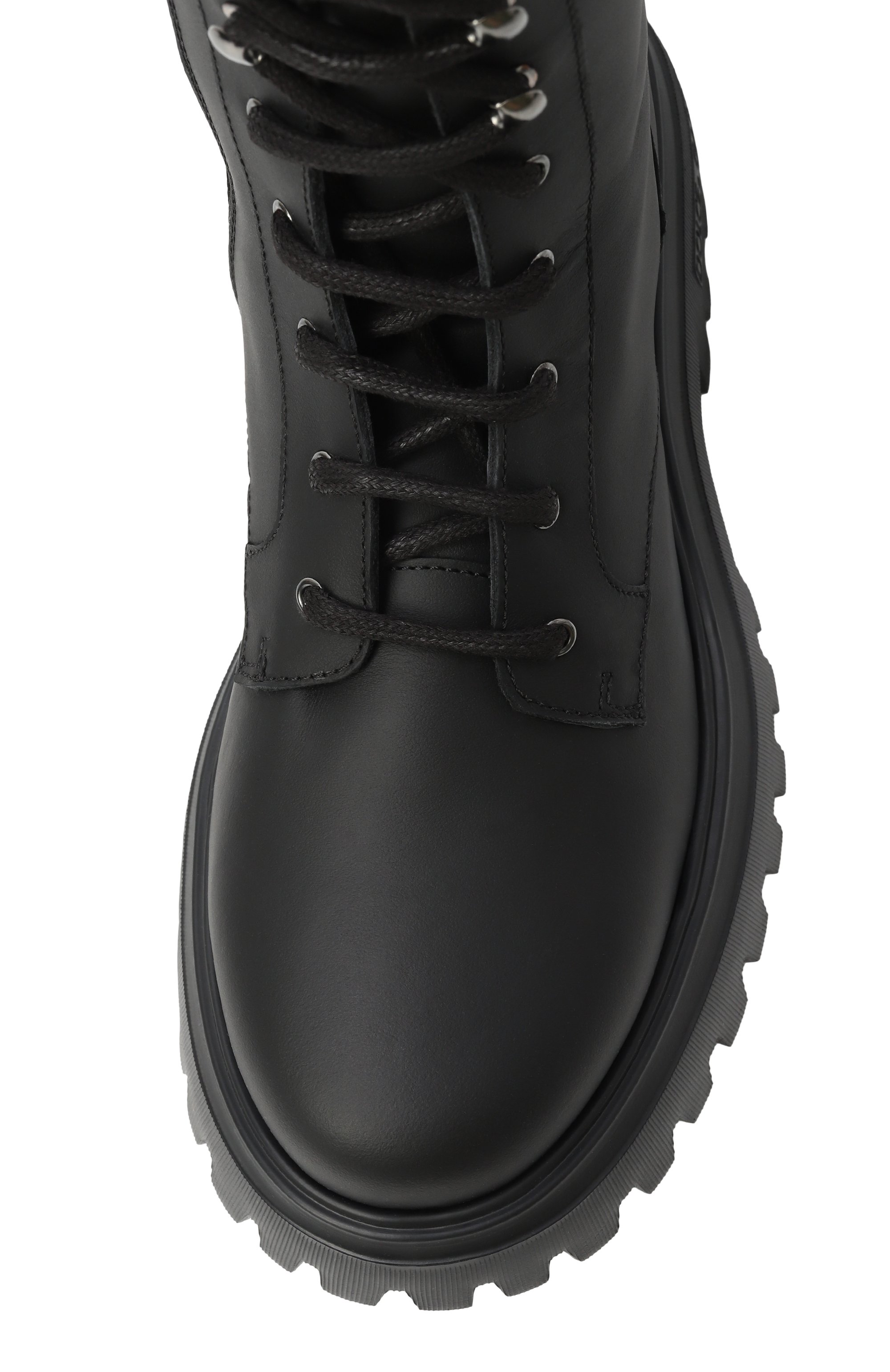 Кожаные ботинки DOLCE & GABBANA черного цвета по цене 86550 руб., арт. D11342/A6379/37-39, фото 4 Кожаные ботинки DOLCE & GABBANA, арт. D11342/A6379/37-39, фото 4