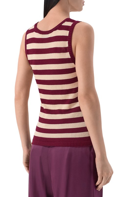 Хлопковая майка Dries Van Noten 011223/3702 Бордовый  011223/3702 Фото 4