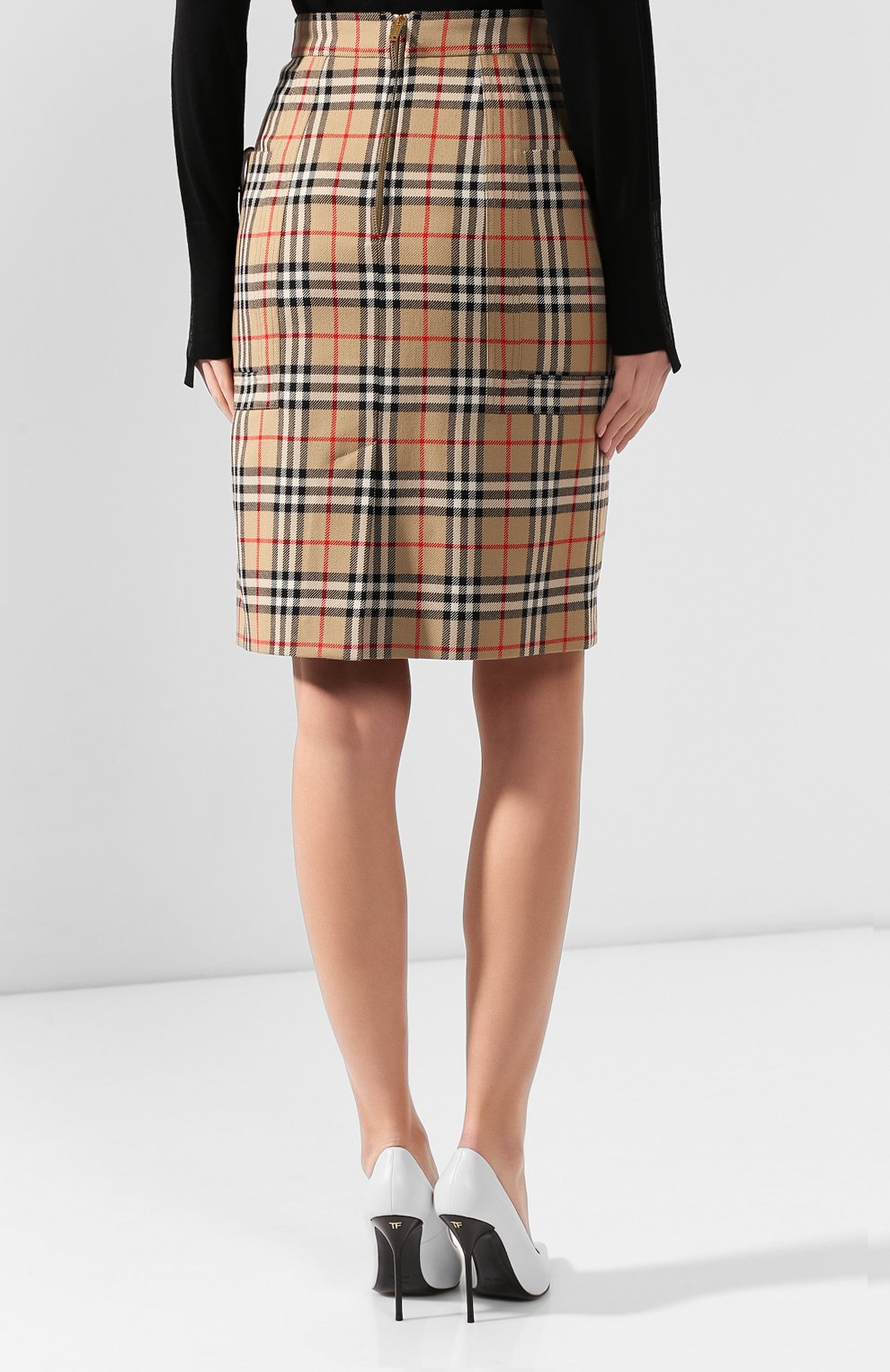 Шерстяная юбка BURBERRY бежевого цвета по цене 118000 руб., арт. 8018657, фото 4 Шерстяная юбка BURBERRY, арт. 8018657, фото 4