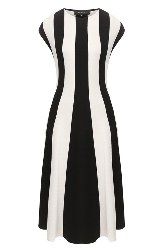 

Платье из смеси шелка и хлопка Oscar de la Renta, Чёрно-белый