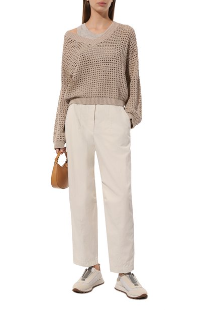 Женские хлопковые брюки BRUNELLO CUCINELLI, арт. ML180B1346