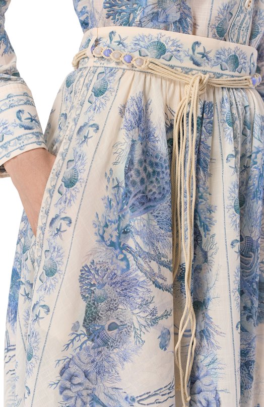 Хлопковая юбка Zimmermann 5851SRS262 Голубой  5851SRS262 Фото 5