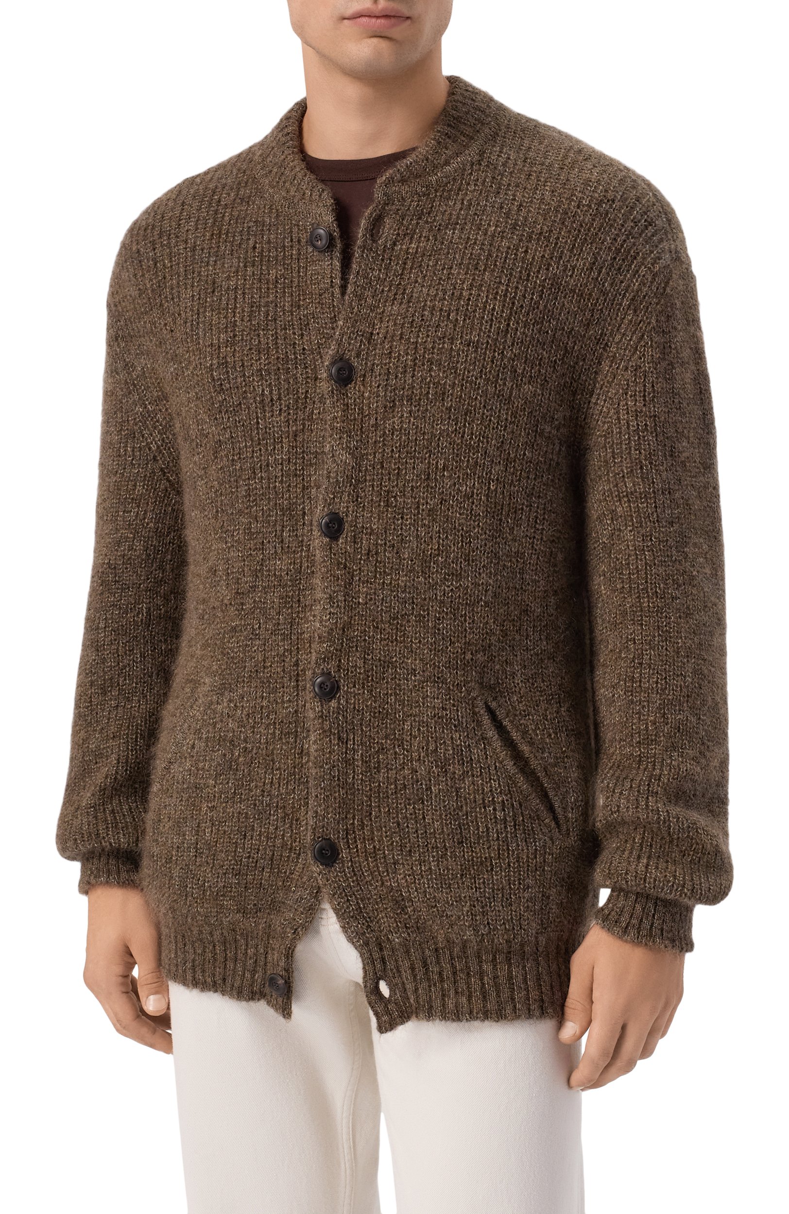 Шерстяной кардиган GIORGIO ARMANI коричневого цвета по цене 269500 руб., арт. GM004723/AF30082, фото 3 Шерстяной кардиган GIORGIO ARMANI, арт. GM004723/AF30082, фото 3