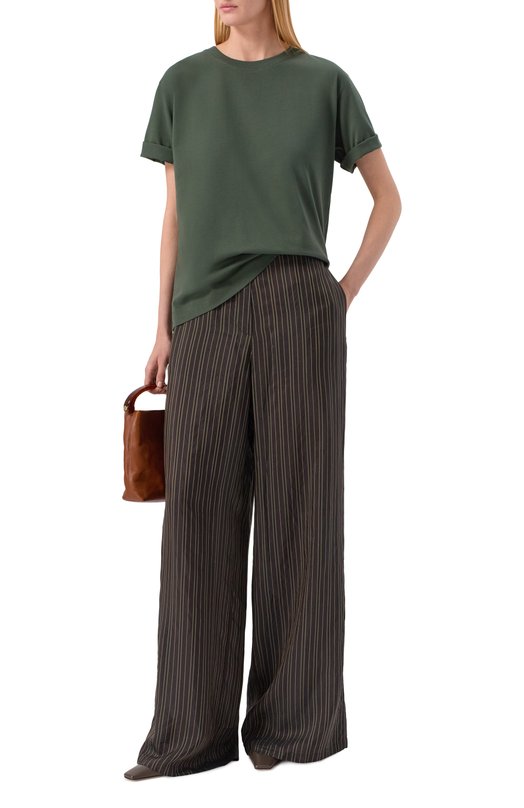 Хлопковая футболка Dries Van Noten 011100/2600 Зелёный  011100/2600 Фото 2