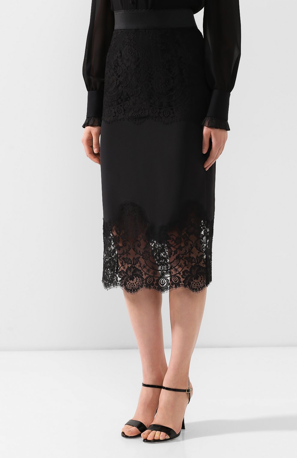 Юбка из смеси шелка и хлопка DOLCE & GABBANA, арт. F4B02T/FU1KA, фото 3