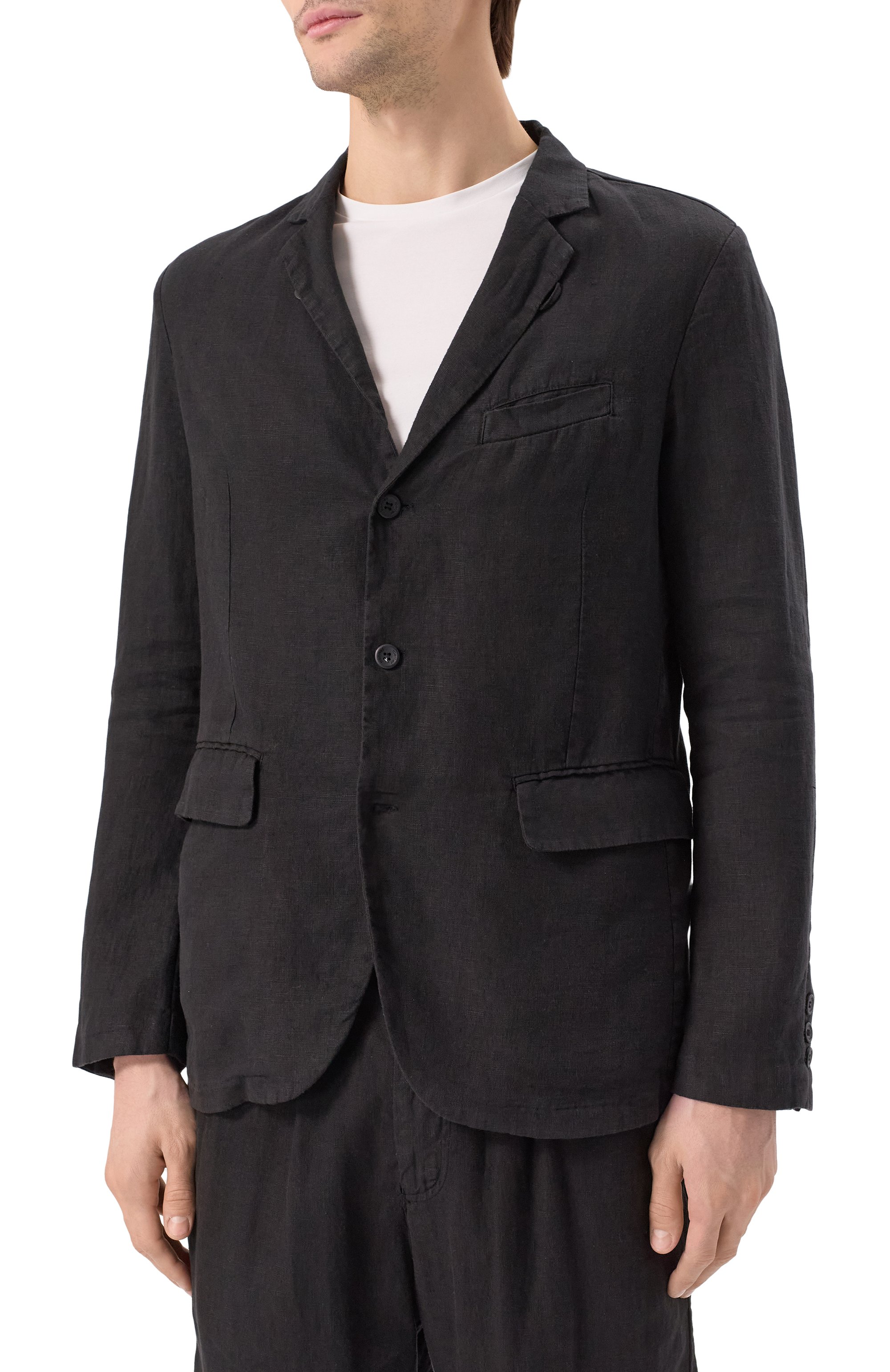 Льняной пиджак HANNES ROETHER черного цвета по цене 65750 руб., арт. SCHU22MANN.602/, фото 4 Льняной пиджак HANNES ROETHER, арт. SCHU22MANN.602/, фото 4