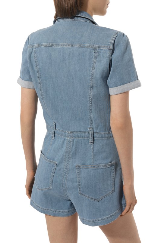 фото Джинсовый комбинезон meg short sleeve romper paige