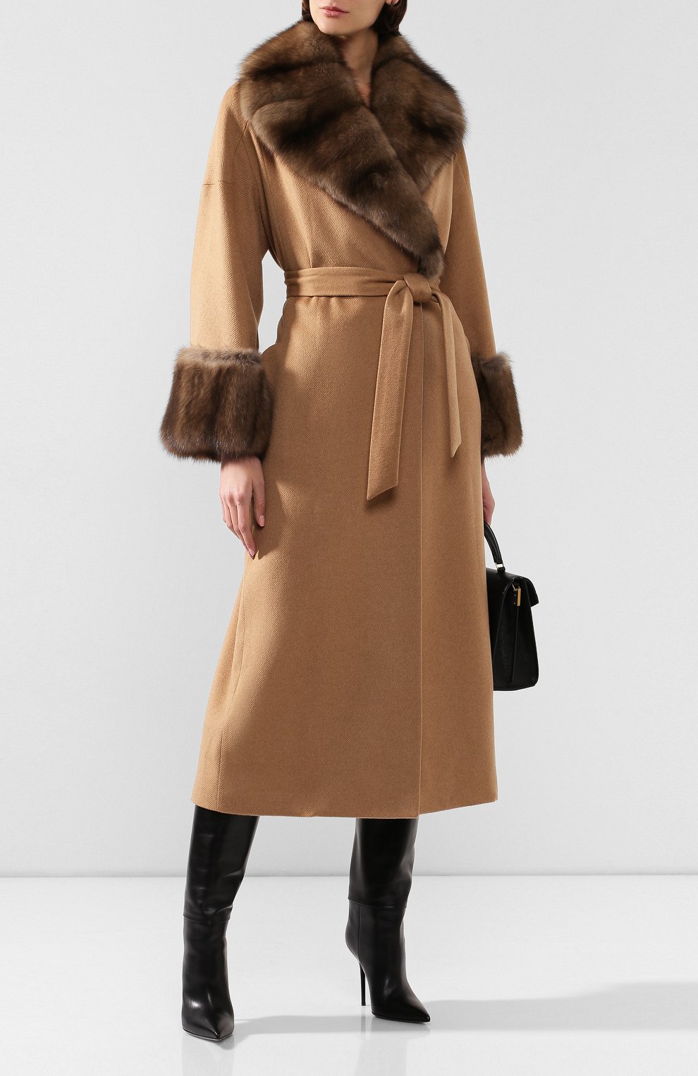 Пальто с меховой отделкой KITON, арт. D48613K02403, фото 2