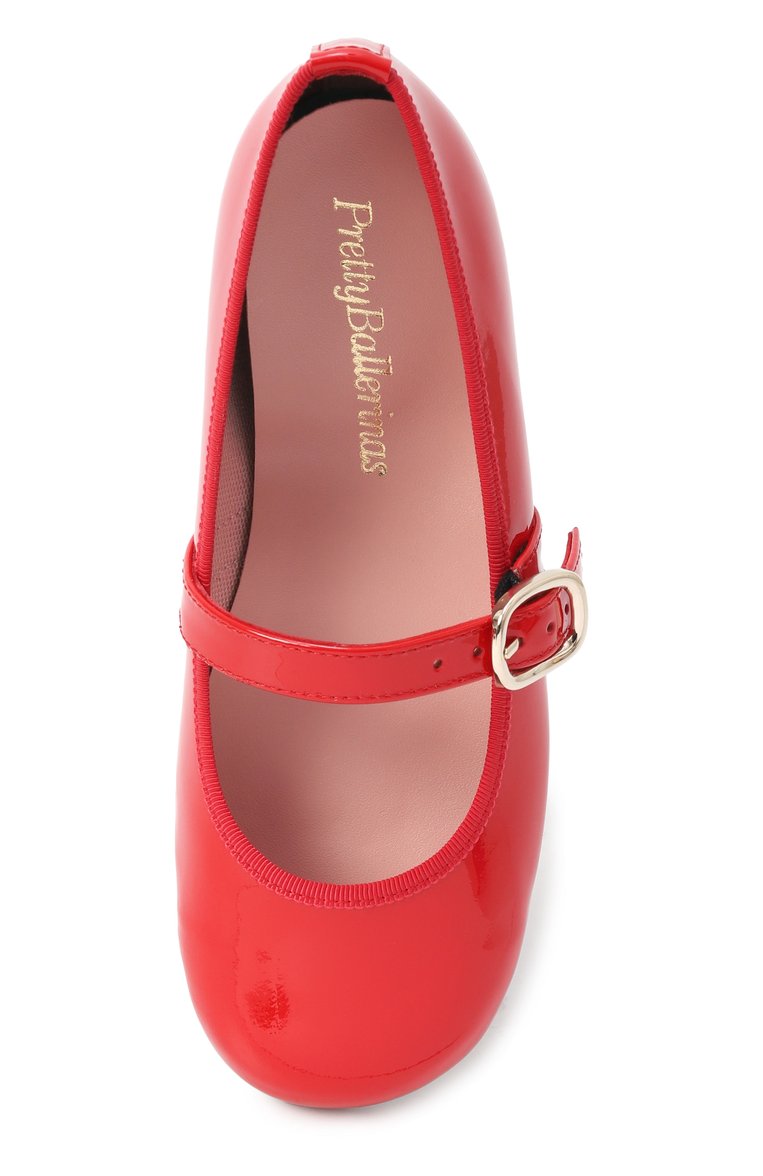 Детские кожаные балетки PRETTY BALLERINAS красного цвета, арт. 49106 | Фото 4 (Материал внутренний: Текстиль; Материал сплава: Проставлено; Материал внешний: Натуральная кожа; Нос: Не проставлено)