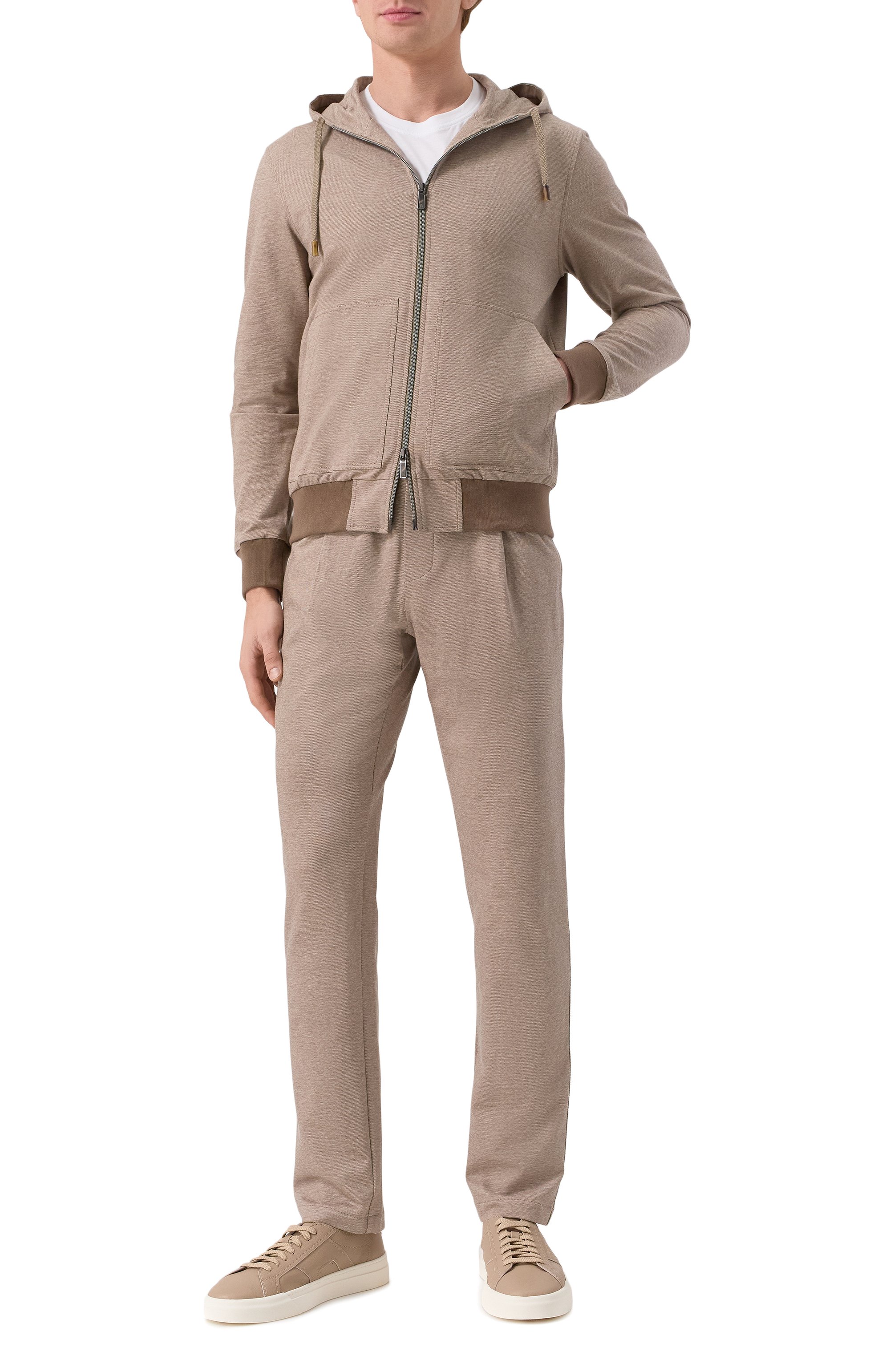 Хлопковая толстовка CAPOBIANCO темно-бежевого цвета по цене 82800 руб., арт. 18M402.FE00., фото 2 Хлопковая толстовка CAPOBIANCO, арт. 18M402.FE00., фото 2