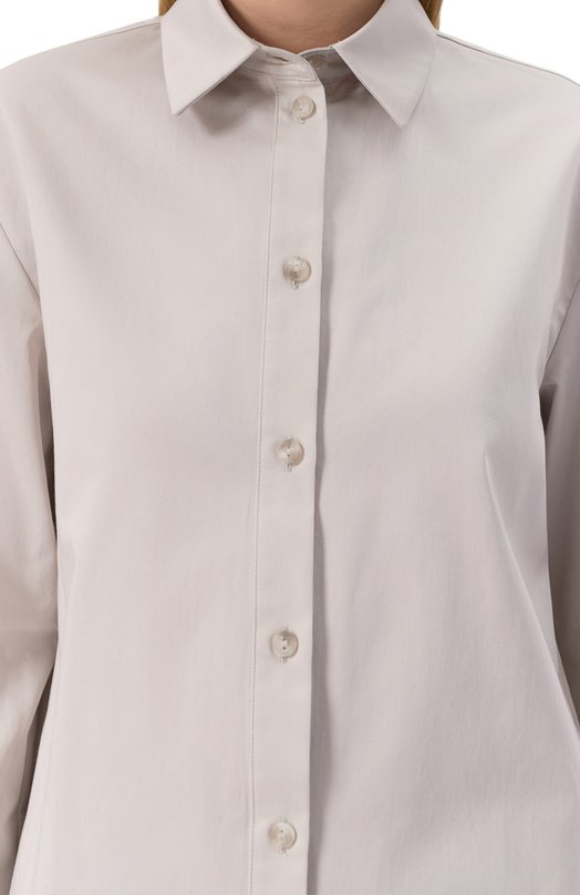 Хлопковая рубашка Max Mara Leisure RICARD Серый  RICARD Фото 5