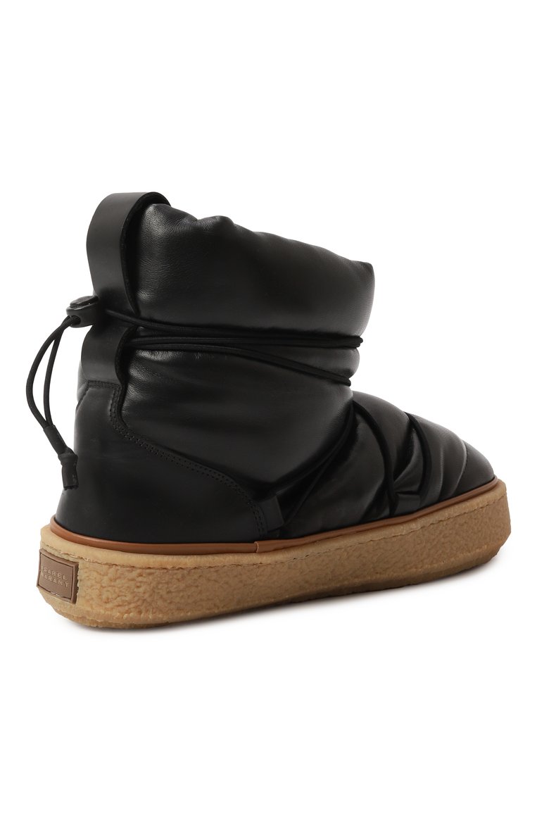 Женские кожаные полусапоги ISABEL MARANT черного цвета, арт. 24H/B00154FA-B4002S | Фото 5 (Подошва: Платформа; Материал внутренний: Текстиль; Высота голенища: Низкие; Драгоценные камни: Проставлено; Материал внешний: Натуральная кожа; Материал сплава: Проставлено; Женское Кросс-КТ: Дутики)