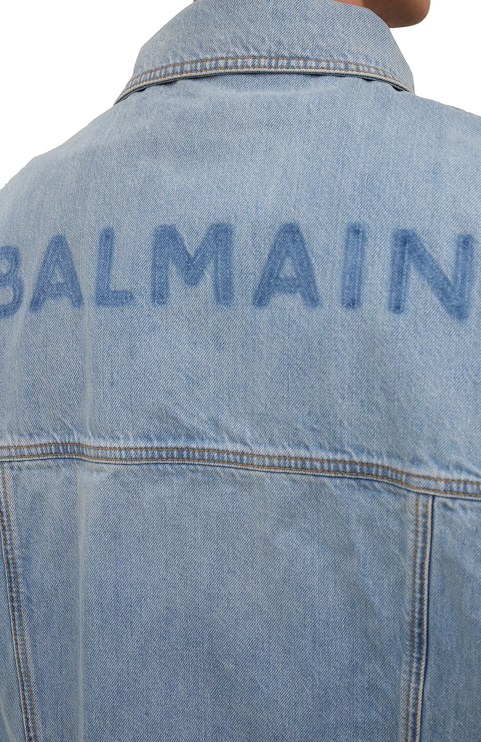 Джинсовая куртка BALMAIN голубого цвета по цене 156000 руб., арт. XH1TC145/DB53, фото 6 Джинсовая куртка BALMAIN, арт. XH1TC145/DB53, фото 6