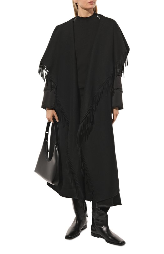 Шерстяное пальто GOEN.J Чёрный, фото 2