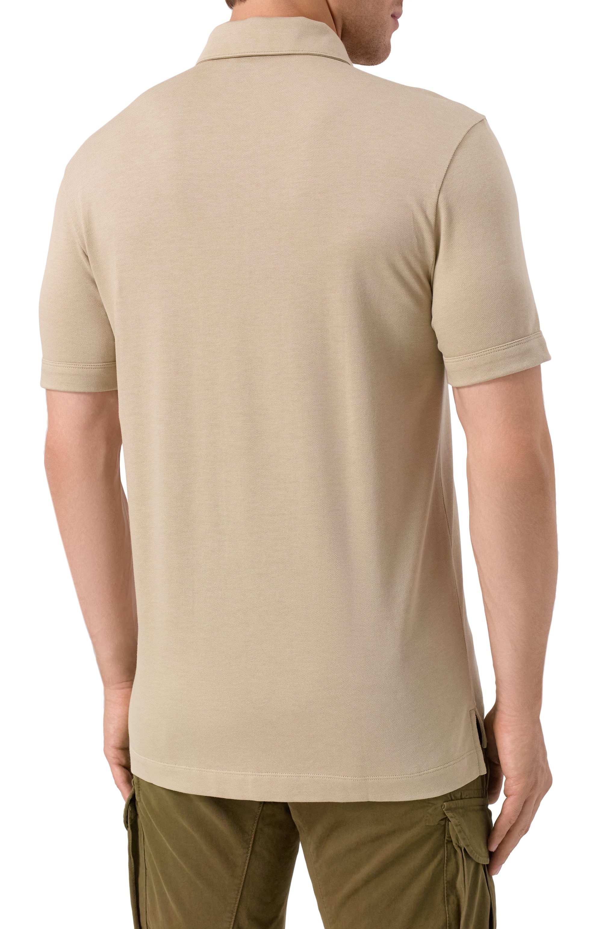 Поло из лиоцелла и хлопка BOSS бежевого цвета по цене 19950 руб., арт. 50544091, фото 4 Поло из лиоцелла и хлопка BOSS, арт. 50544091, фото 4