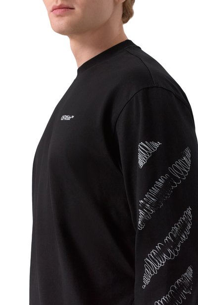 Хлопковый лонгслив OFF-WHITE, арт. 0MAB09CF25JER005, фото 5