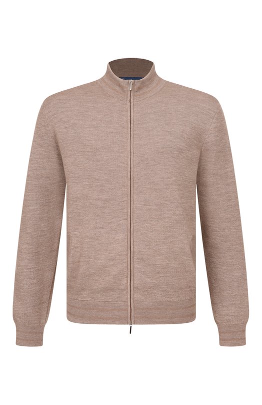 Кардиган из хлопка и шерсти Andrea Campagna TS02-2121 Бежевый TS02-2121