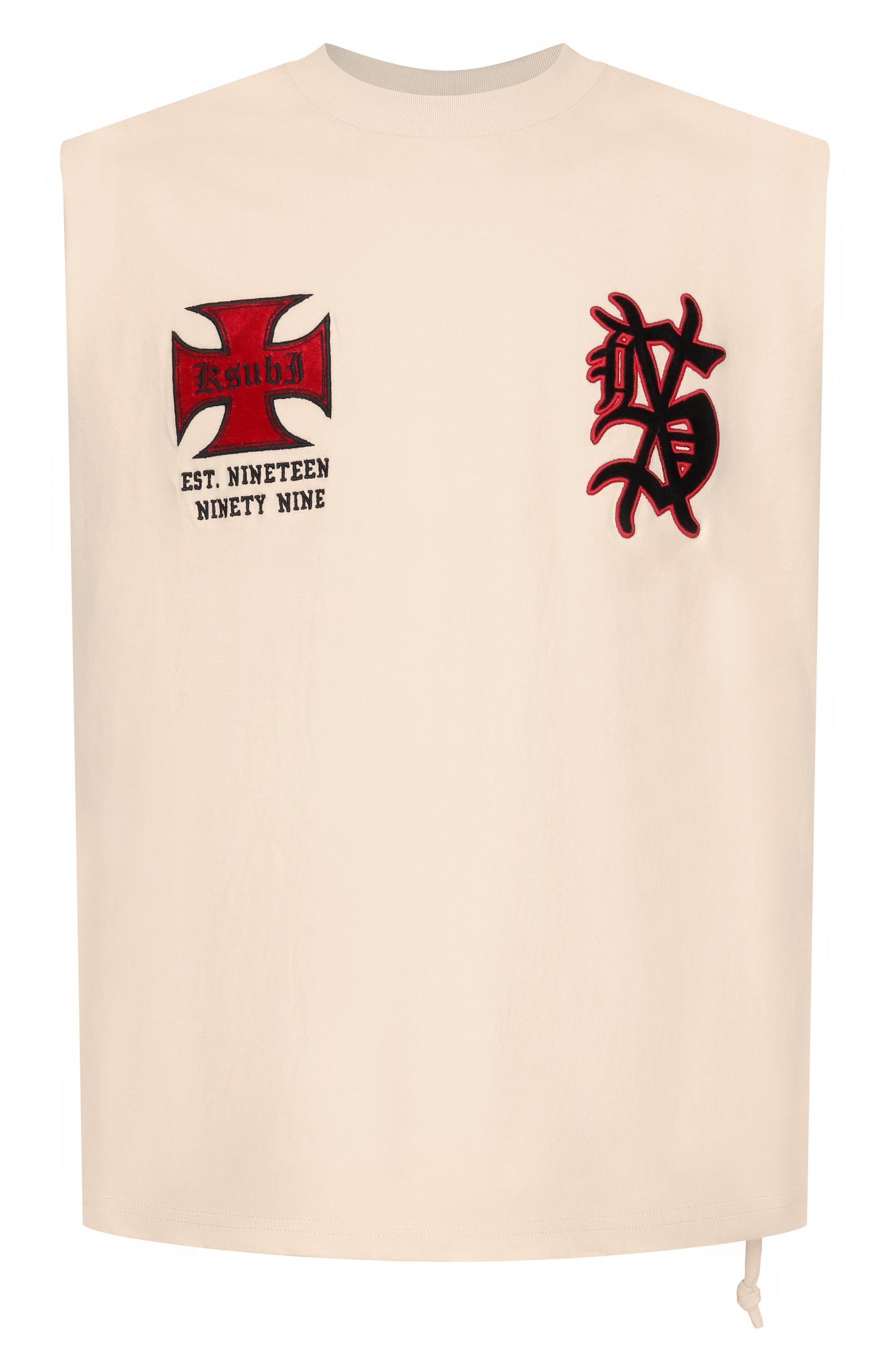 Хлопковая майка KSUBI светло-бежевого цвета по цене 18600 руб., арт. MSP26TA002, фото 1 Хлопковая майка KSUBI, арт. MSP26TA002, фото 1