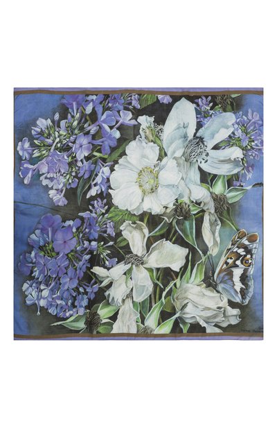 Шелковый платок голубой букет GOURJI, арт. 91128137/4441172, фото 3