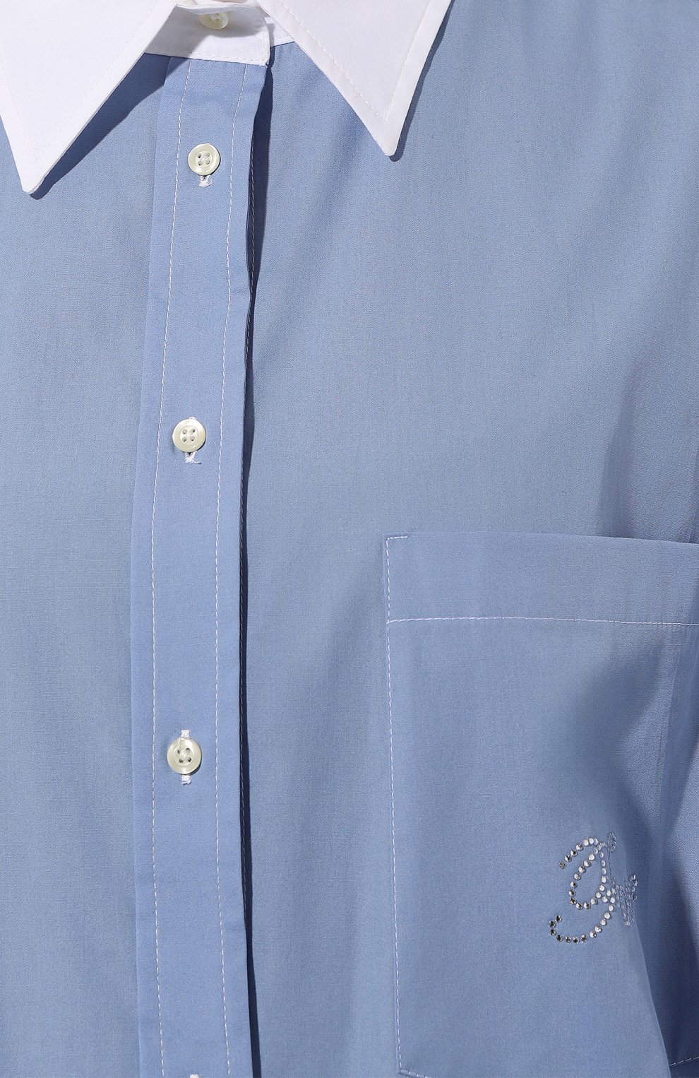 Хлопковая рубашка FORTE DEI MARMI COUTURE голубого цвета по цене 43800 руб., арт. 23WF02M, фото 5 Хлопковая рубашка FORTE DEI MARMI COUTURE, арт. 23WF02M, фото 5