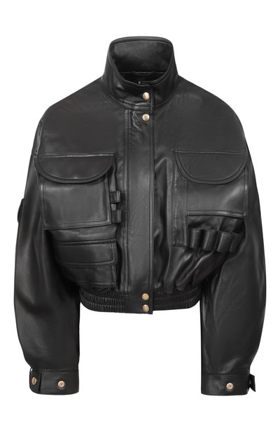 Женская кожаный бомбер BALMAIN, арт. HF1TFA85/LE35