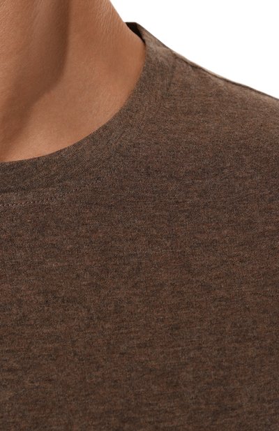 Футболка из хлопка и кашемира CAPOBIANCO коричневого цвета по цене 31250 руб., арт. 17M660.WS00., фото 5 Футболка из хлопка и кашемира CAPOBIANCO, арт. 17M660.WS00., фото 5