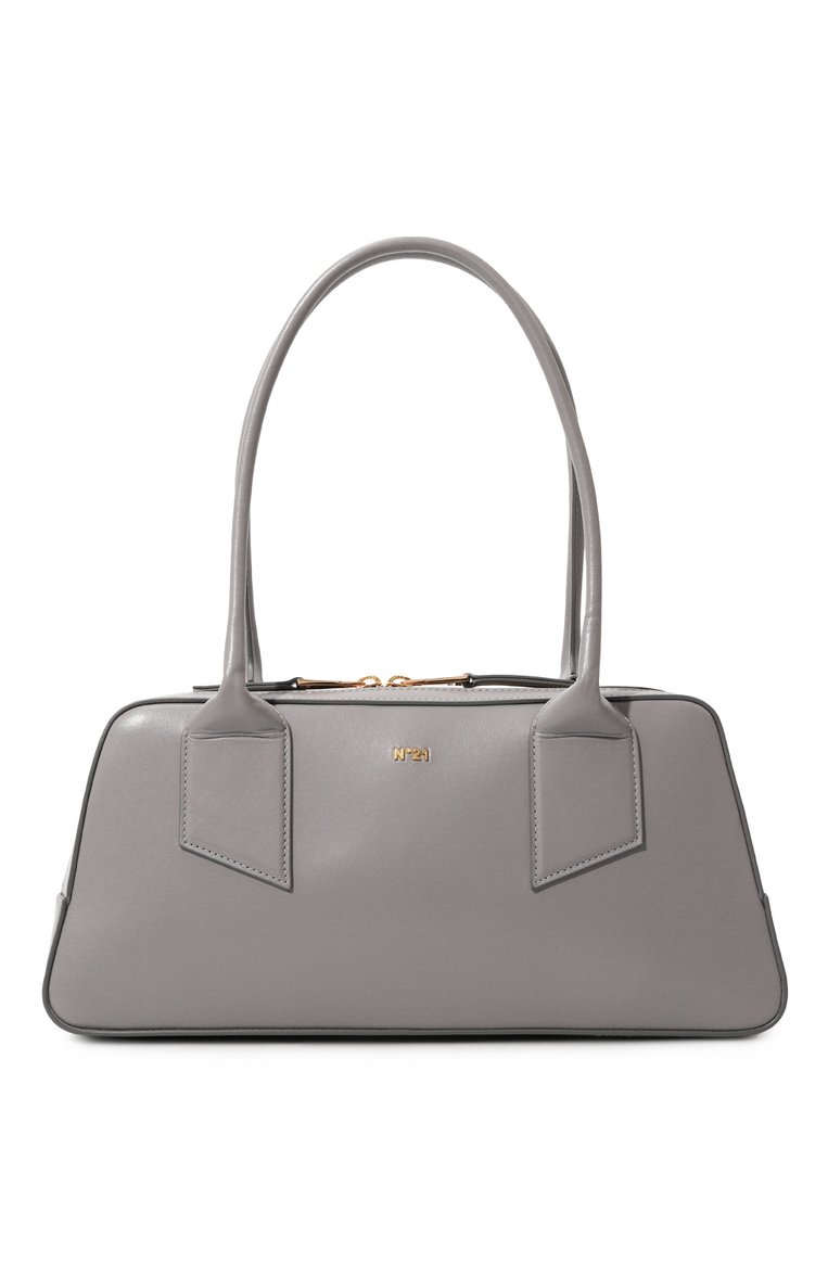 Женская сумка bauletto medium N21 серого цвета, арт. 24IBP0975 | Фото 1 (Материал: Натуральная кожа; Размер: medium)