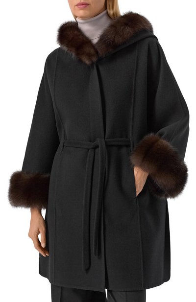 Пальто из шерсти и кашемира с отделкой из соболя MVST, арт. FTBKB-Y681SB/LP1432, фото 3