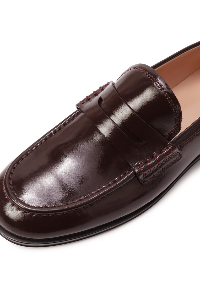 Женские кожаные пенни-лоферы GIANVITO ROSSI бордового цвета, арт. G25346.51CU0.NUIB0UR | Фото 7 (Каблук высота: Низкий; Материал внутренний: Натуральная кожа; Подошва: Плоская; Материал внешний: Натуральная кожа)