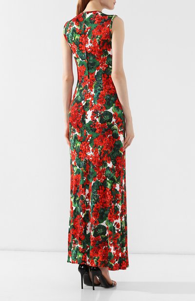 Платье с принтом DOLCE & GABBANA красного цвета по цене 228000 руб., арт. F6C3AT/FSG0W, фото 4 Платье с принтом DOLCE & GABBANA, арт. F6C3AT/FSG0W, фото 4