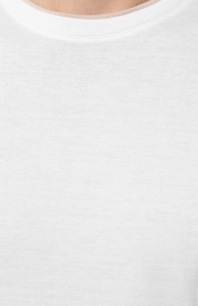 Мужская хлопковая футболка ELEVENTY белого цвета, арт. H75TSHH04 TES0H077 | Фото 5 (Принт: Без принта; Рукава: Короткие; Длина (для топов): Стандартные; Материал сплава: Проставлено; Материал внешний: Хлопок; Драгоценные камни: Проставлено; Стили: Кэжуэл)