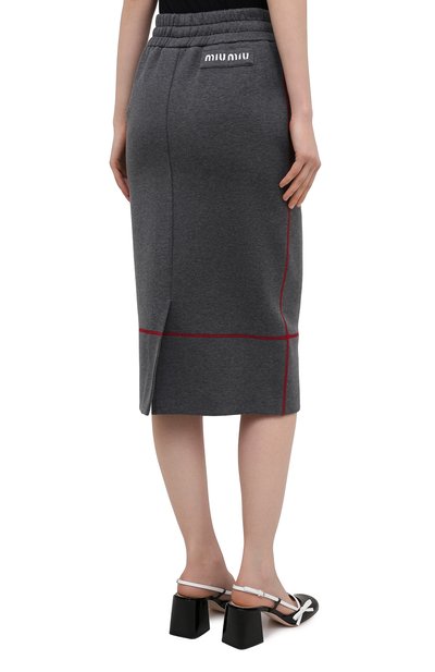 Хлопковая юбка MIU MIU, арт. MJD175-1QHY-F0480, фото 4
