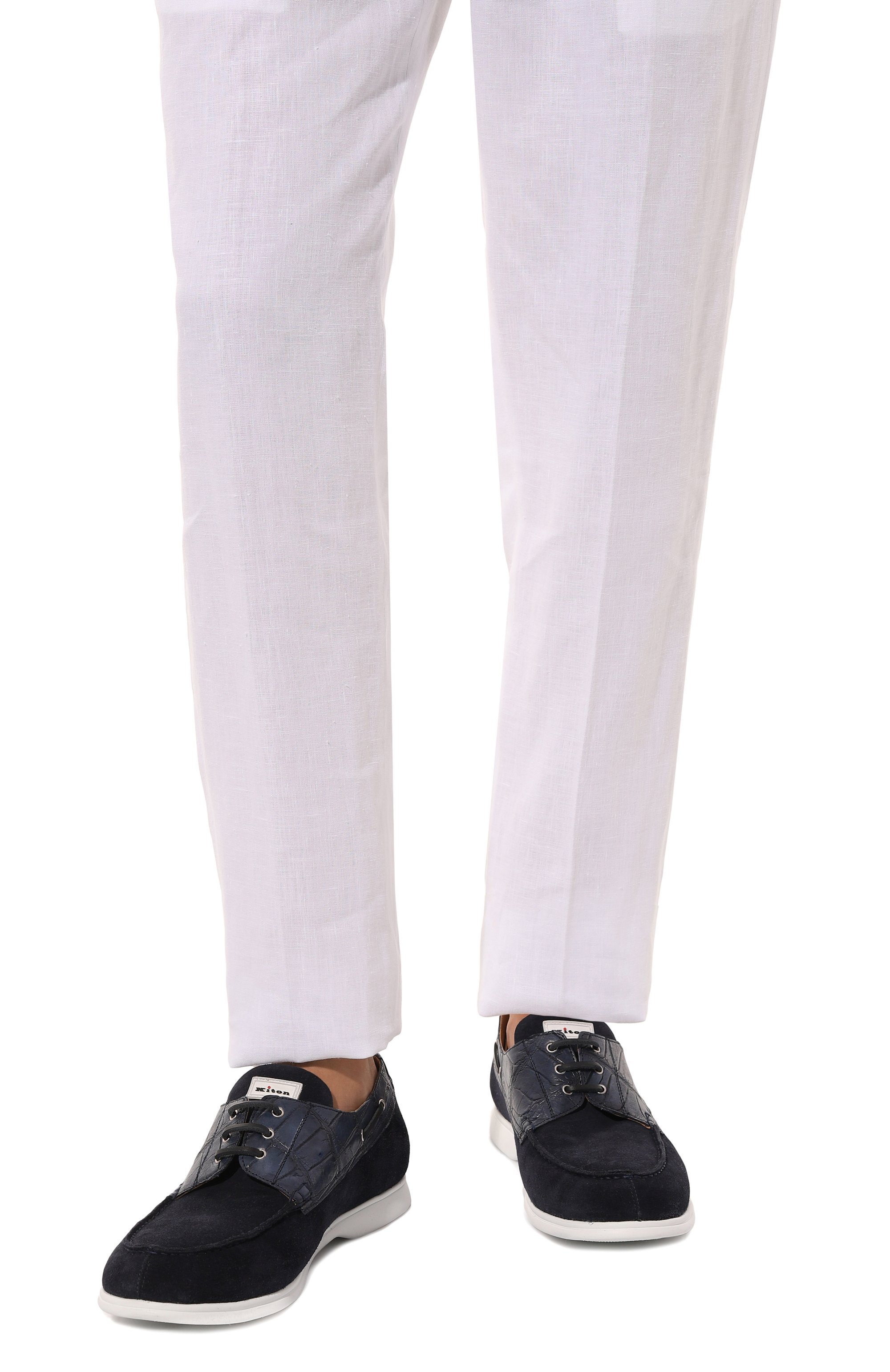 Топсайдеры с отделкой из кожи аллигатора KITON, арт. USSA085N00978, фото 3