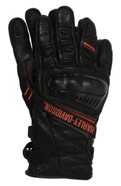 Мужские кожаные перчатки HARLEY-DAVIDSON черного цвета, арт. 98182-21VM | Фото 1 (Мужское Кросс-КТ: Кожа и замша; Нос: Не проставлено; Материал: Натуральная кожа)