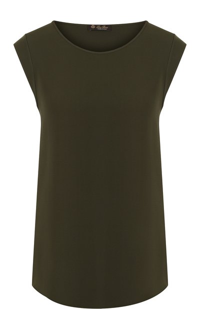 Женский однотонный шелковый топ свободного кроя LORO PIANA, арт. FAG3313