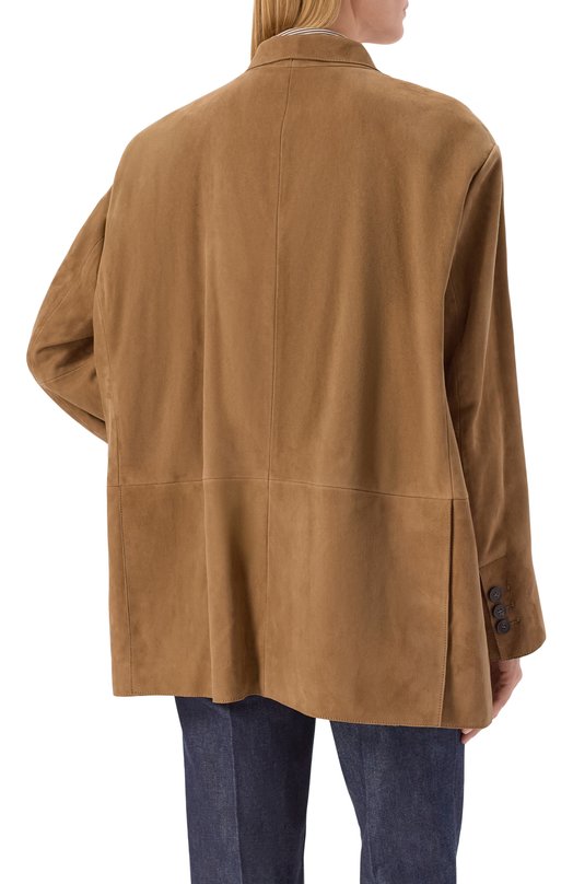 Замшевый жакет Weekend Max Mara R0LANDA Бежевый  R0LANDA Фото 4