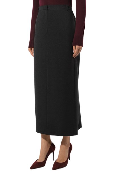 Юбка из шерсти и вискозы THEORY темно-серого цвета по цене 47100 руб., арт. 00801304, фото 3 Юбка из шерсти и вискозы THEORY, арт. 00801304, фото 3